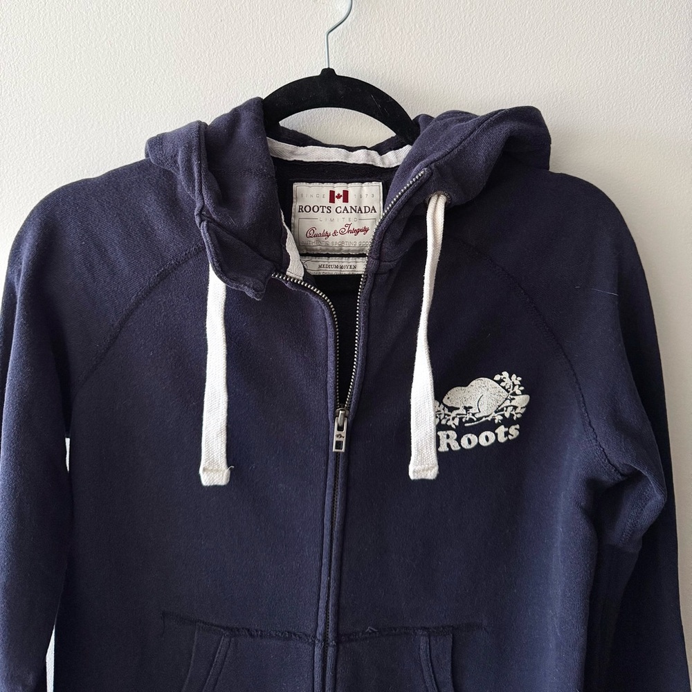 Roots Canada Navy Zip-Up Hoodie